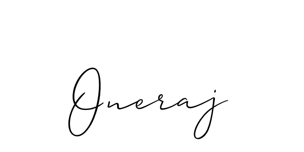 Oneraj stylish signature style. Best Handwritten Sign (Allison_Script) for my name. Handwritten Signature Collection Ideas for my name Oneraj. Oneraj signature style 2 images and pictures png