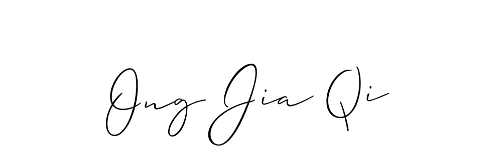 This is the best signature style for the Ong Jia Qi name. Also you like these signature font (Allison_Script). Mix name signature. Ong Jia Qi signature style 2 images and pictures png