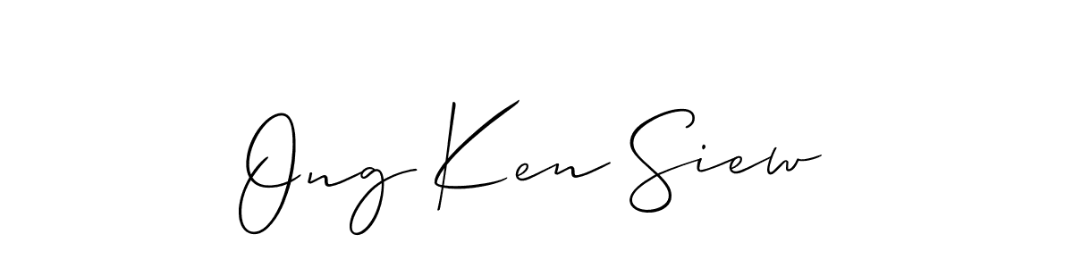 Also You can easily find your signature by using the search form. We will create Ong Ken Siew name handwritten signature images for you free of cost using Allison_Script sign style. Ong Ken Siew signature style 2 images and pictures png