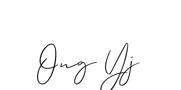 Ong Yj stylish signature style. Best Handwritten Sign (Allison_Script) for my name. Handwritten Signature Collection Ideas for my name Ong Yj. Ong Yj signature style 2 images and pictures png