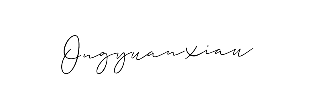 Also we have Ongyuanxiau name is the best signature style. Create professional handwritten signature collection using Allison_Script autograph style. Ongyuanxiau signature style 2 images and pictures png