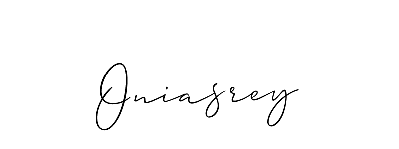 Oniasrey stylish signature style. Best Handwritten Sign (Allison_Script) for my name. Handwritten Signature Collection Ideas for my name Oniasrey. Oniasrey signature style 2 images and pictures png