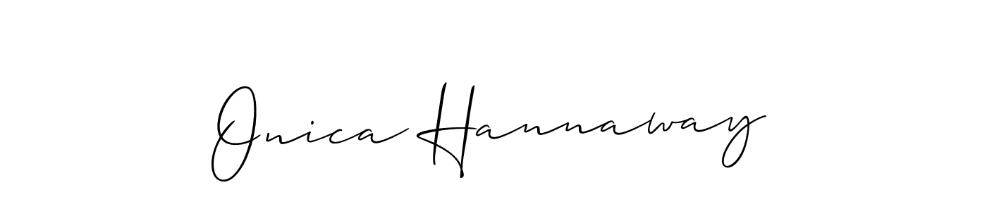 Make a short Onica Hannaway signature style. Manage your documents anywhere anytime using Allison_Script. Create and add eSignatures, submit forms, share and send files easily. Onica Hannaway signature style 2 images and pictures png