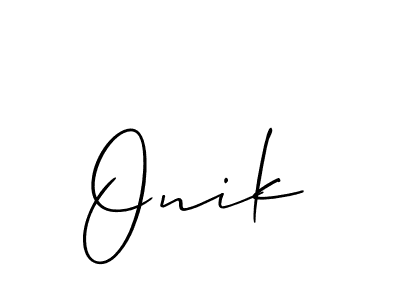 Also we have Onik name is the best signature style. Create professional handwritten signature collection using Allison_Script autograph style. Onik signature style 2 images and pictures png