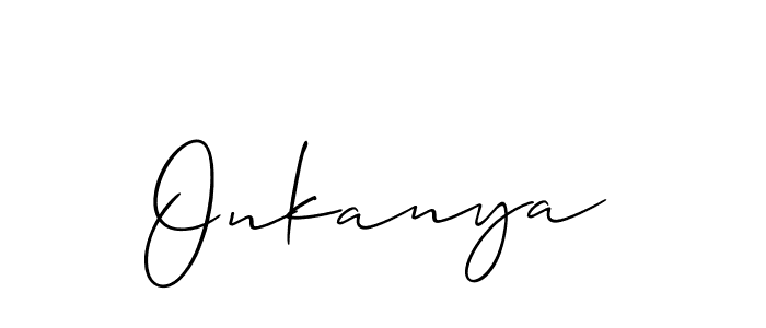 Also You can easily find your signature by using the search form. We will create Onkanya name handwritten signature images for you free of cost using Allison_Script sign style. Onkanya signature style 2 images and pictures png