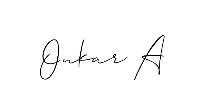 Also we have Onkar A name is the best signature style. Create professional handwritten signature collection using Allison_Script autograph style. Onkar A signature style 2 images and pictures png