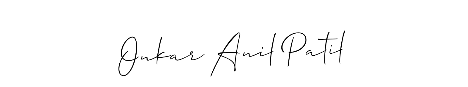 How to make Onkar Anil Patil name signature. Use Allison_Script style for creating short signs online. This is the latest handwritten sign. Onkar Anil Patil signature style 2 images and pictures png