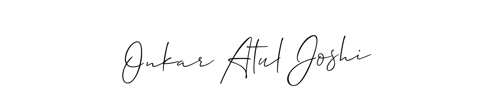 Design your own signature with our free online signature maker. With this signature software, you can create a handwritten (Allison_Script) signature for name Onkar Atul Joshi. Onkar Atul Joshi signature style 2 images and pictures png