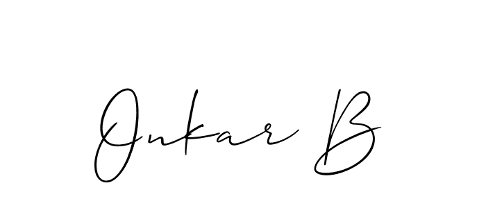 Also You can easily find your signature by using the search form. We will create Onkar B name handwritten signature images for you free of cost using Allison_Script sign style. Onkar B signature style 2 images and pictures png