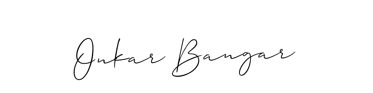 Onkar Bangar stylish signature style. Best Handwritten Sign (Allison_Script) for my name. Handwritten Signature Collection Ideas for my name Onkar Bangar. Onkar Bangar signature style 2 images and pictures png