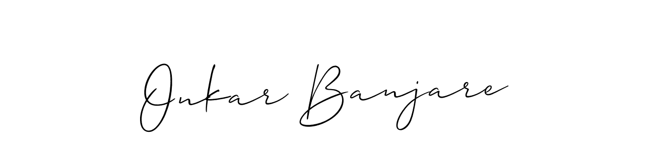 Also we have Onkar Banjare name is the best signature style. Create professional handwritten signature collection using Allison_Script autograph style. Onkar Banjare signature style 2 images and pictures png