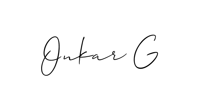 You should practise on your own different ways (Allison_Script) to write your name (Onkar G) in signature. don't let someone else do it for you. Onkar G signature style 2 images and pictures png