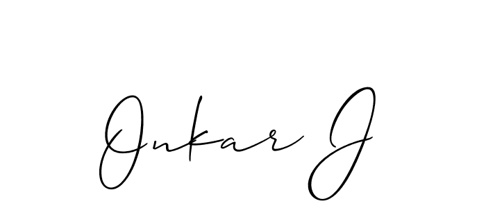 Make a beautiful signature design for name Onkar J. With this signature (Allison_Script) style, you can create a handwritten signature for free. Onkar J signature style 2 images and pictures png