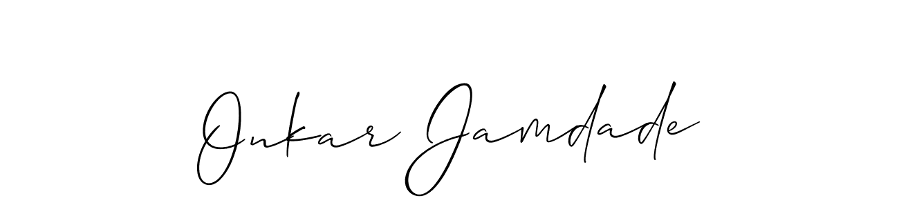 Similarly Allison_Script is the best handwritten signature design. Signature creator online .You can use it as an online autograph creator for name Onkar Jamdade. Onkar Jamdade signature style 2 images and pictures png