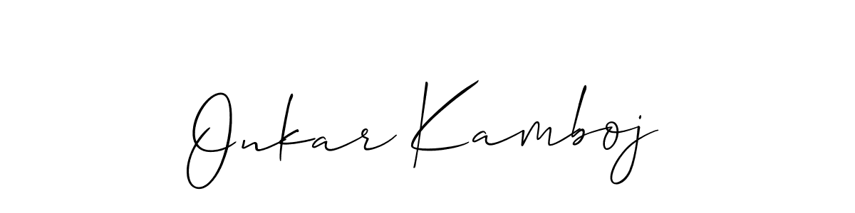 Also we have Onkar Kamboj name is the best signature style. Create professional handwritten signature collection using Allison_Script autograph style. Onkar Kamboj signature style 2 images and pictures png
