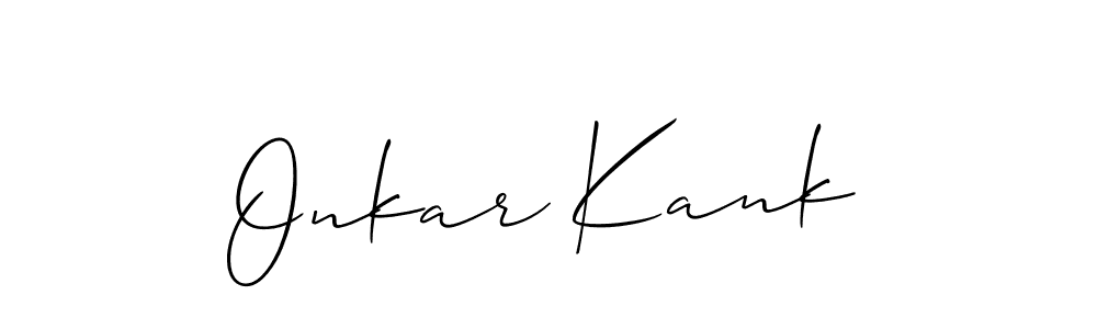 The best way (Allison_Script) to make a short signature is to pick only two or three words in your name. The name Onkar Kank include a total of six letters. For converting this name. Onkar Kank signature style 2 images and pictures png