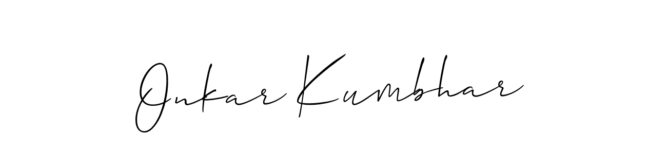 How to make Onkar Kumbhar signature? Allison_Script is a professional autograph style. Create handwritten signature for Onkar Kumbhar name. Onkar Kumbhar signature style 2 images and pictures png