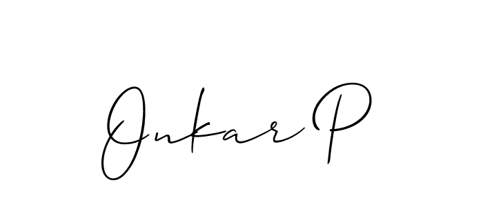 Make a beautiful signature design for name Onkar P. Use this online signature maker to create a handwritten signature for free. Onkar P signature style 2 images and pictures png