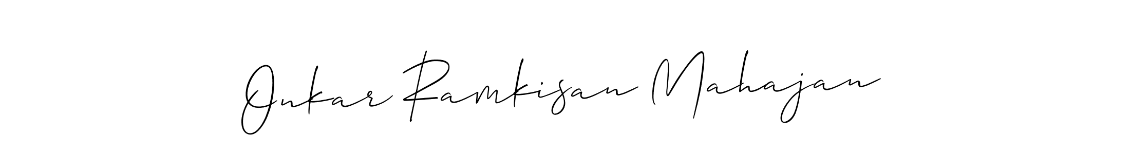 Make a beautiful signature design for name Onkar Ramkisan Mahajan. With this signature (Allison_Script) style, you can create a handwritten signature for free. Onkar Ramkisan Mahajan signature style 2 images and pictures png