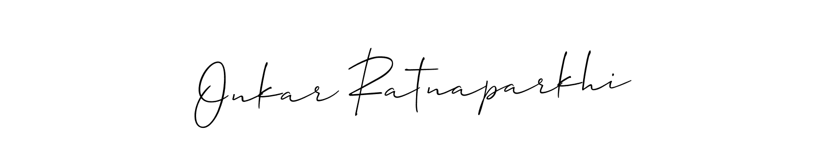 Also You can easily find your signature by using the search form. We will create Onkar Ratnaparkhi name handwritten signature images for you free of cost using Allison_Script sign style. Onkar Ratnaparkhi signature style 2 images and pictures png