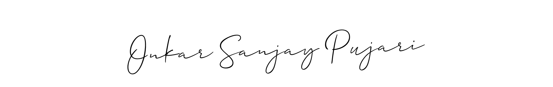The best way (Allison_Script) to make a short signature is to pick only two or three words in your name. The name Onkar Sanjay Pujari include a total of six letters. For converting this name. Onkar Sanjay Pujari signature style 2 images and pictures png