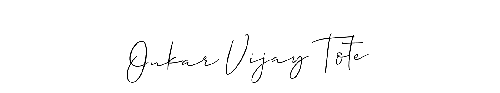 Design your own signature with our free online signature maker. With this signature software, you can create a handwritten (Allison_Script) signature for name Onkar Vijay Tote. Onkar Vijay Tote signature style 2 images and pictures png