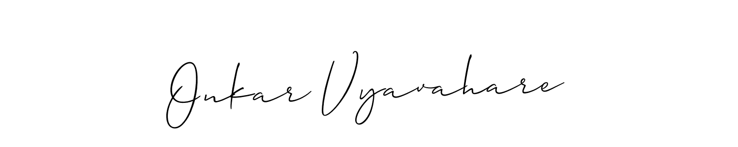 Create a beautiful signature design for name Onkar Vyavahare. With this signature (Allison_Script) fonts, you can make a handwritten signature for free. Onkar Vyavahare signature style 2 images and pictures png