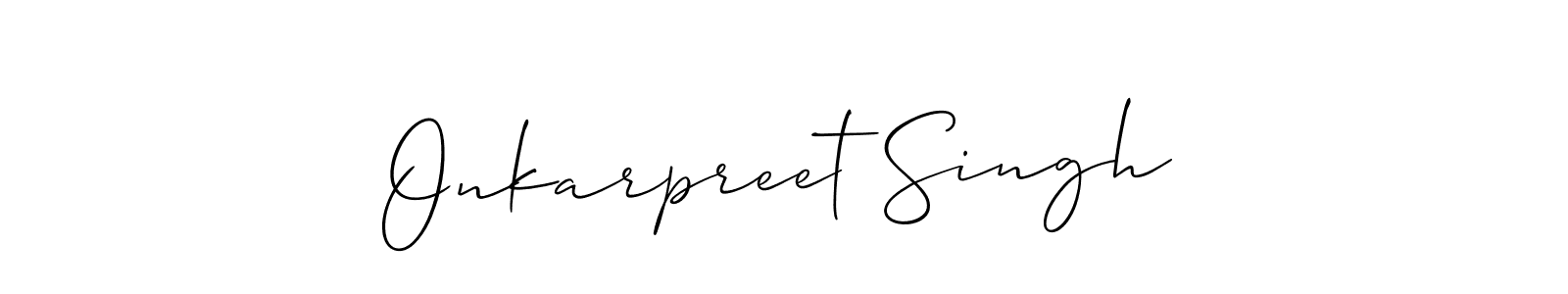 How to make Onkarpreet Singh name signature. Use Allison_Script style for creating short signs online. This is the latest handwritten sign. Onkarpreet Singh signature style 2 images and pictures png