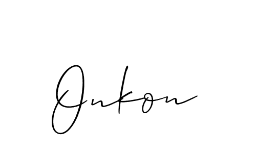 if you are searching for the best signature style for your name Onkon. so please give up your signature search. here we have designed multiple signature styles  using Allison_Script. Onkon signature style 2 images and pictures png