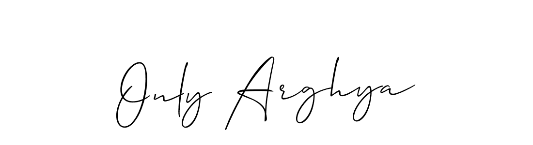 Design your own signature with our free online signature maker. With this signature software, you can create a handwritten (Allison_Script) signature for name Only Arghya. Only Arghya signature style 2 images and pictures png