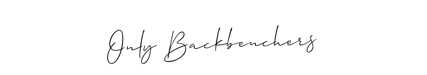 The best way (Allison_Script) to make a short signature is to pick only two or three words in your name. The name Only Backbenchers include a total of six letters. For converting this name. Only Backbenchers signature style 2 images and pictures png