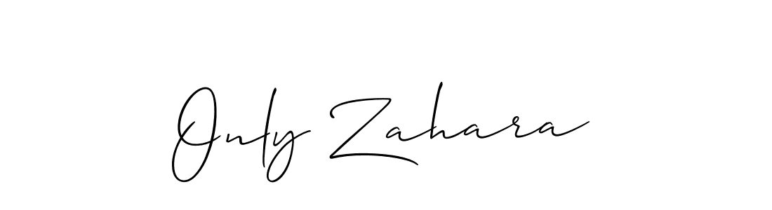 Create a beautiful signature design for name Only Zahara. With this signature (Allison_Script) fonts, you can make a handwritten signature for free. Only Zahara signature style 2 images and pictures png