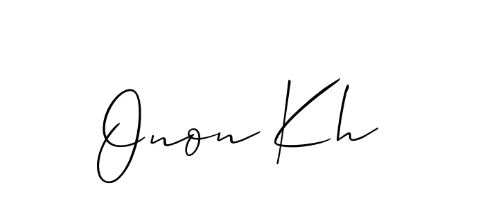 Also You can easily find your signature by using the search form. We will create Onon Kh name handwritten signature images for you free of cost using Allison_Script sign style. Onon Kh signature style 2 images and pictures png