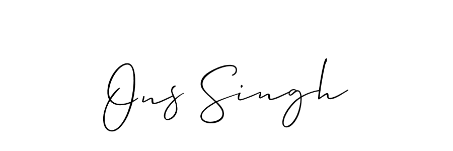 Similarly Allison_Script is the best handwritten signature design. Signature creator online .You can use it as an online autograph creator for name Ons Singh. Ons Singh signature style 2 images and pictures png
