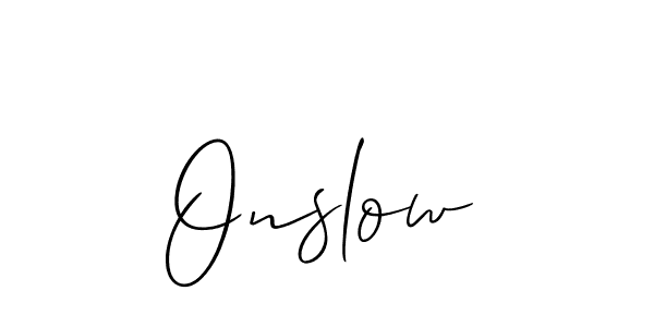Allison_Script is a professional signature style that is perfect for those who want to add a touch of class to their signature. It is also a great choice for those who want to make their signature more unique. Get Onslow name to fancy signature for free. Onslow signature style 2 images and pictures png