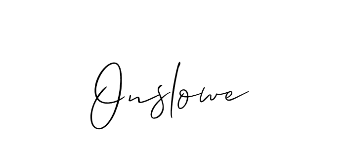 Use a signature maker to create a handwritten signature online. With this signature software, you can design (Allison_Script) your own signature for name Onslowe. Onslowe signature style 2 images and pictures png