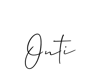 You should practise on your own different ways (Allison_Script) to write your name (Onti) in signature. don't let someone else do it for you. Onti signature style 2 images and pictures png