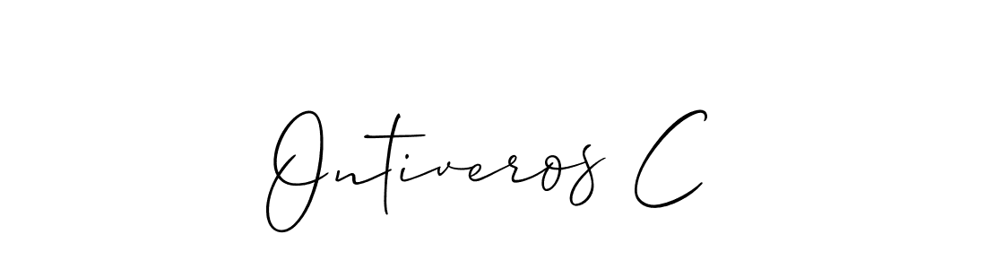 Also You can easily find your signature by using the search form. We will create Ontiveros C name handwritten signature images for you free of cost using Allison_Script sign style. Ontiveros C signature style 2 images and pictures png