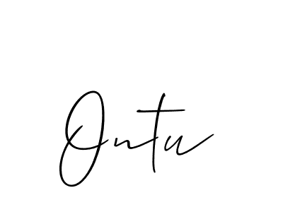 Make a beautiful signature design for name Ontu. With this signature (Allison_Script) style, you can create a handwritten signature for free. Ontu signature style 2 images and pictures png
