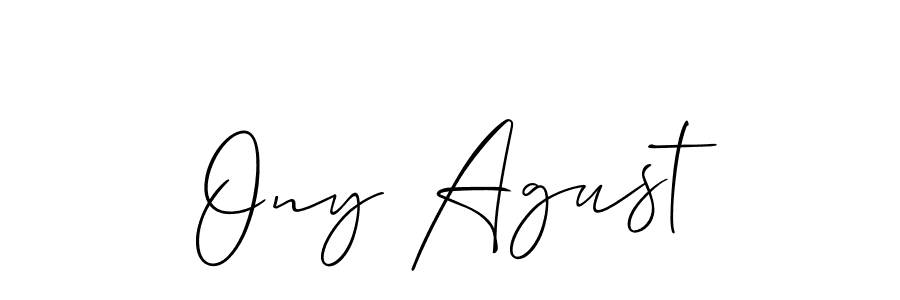 Similarly Allison_Script is the best handwritten signature design. Signature creator online .You can use it as an online autograph creator for name Ony Agust. Ony Agust signature style 2 images and pictures png