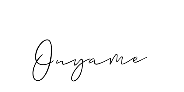 It looks lik you need a new signature style for name Onyame. Design unique handwritten (Allison_Script) signature with our free signature maker in just a few clicks. Onyame signature style 2 images and pictures png