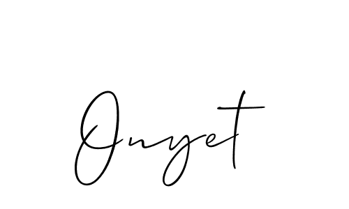 How to make Onyet name signature. Use Allison_Script style for creating short signs online. This is the latest handwritten sign. Onyet signature style 2 images and pictures png