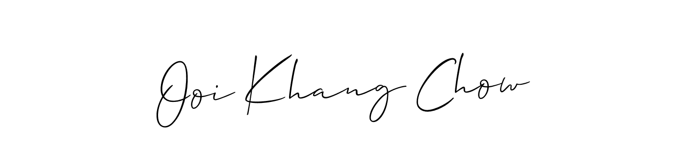 Allison_Script is a professional signature style that is perfect for those who want to add a touch of class to their signature. It is also a great choice for those who want to make their signature more unique. Get Ooi Khang Chow name to fancy signature for free. Ooi Khang Chow signature style 2 images and pictures png