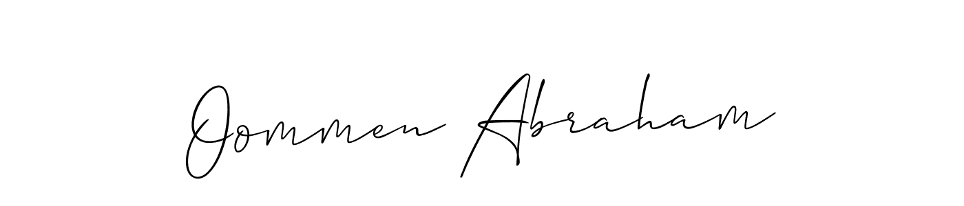 It looks lik you need a new signature style for name Oommen Abraham. Design unique handwritten (Allison_Script) signature with our free signature maker in just a few clicks. Oommen Abraham signature style 2 images and pictures png