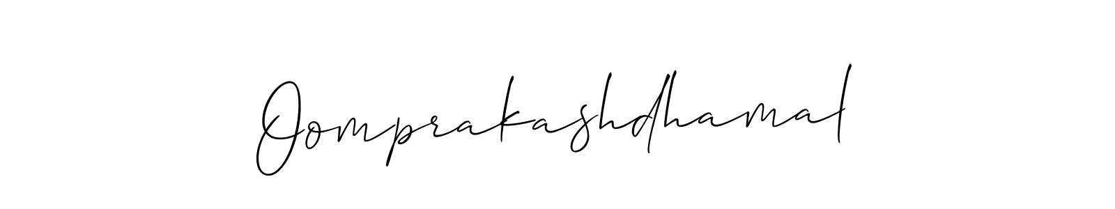 Design your own signature with our free online signature maker. With this signature software, you can create a handwritten (Allison_Script) signature for name Oomprakashdhamal. Oomprakashdhamal signature style 2 images and pictures png