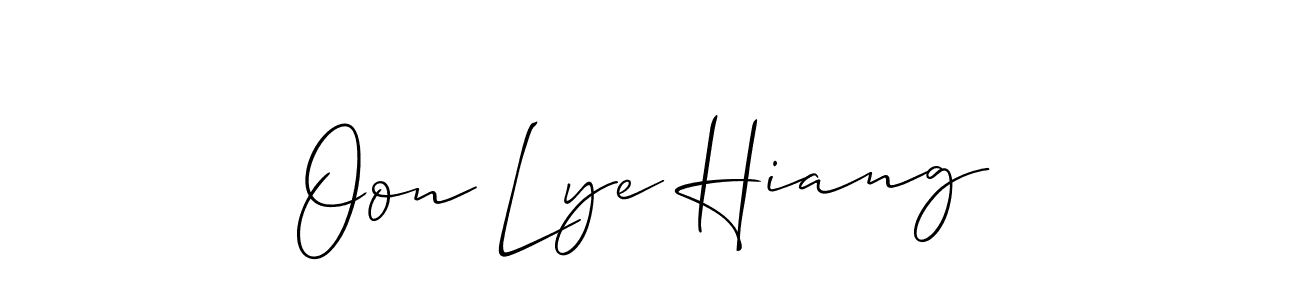 How to make Oon Lye Hiang name signature. Use Allison_Script style for creating short signs online. This is the latest handwritten sign. Oon Lye Hiang signature style 2 images and pictures png