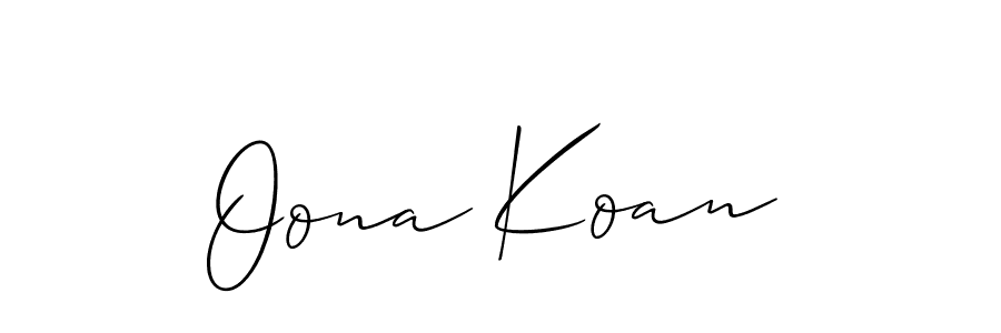 It looks lik you need a new signature style for name Oona Koan. Design unique handwritten (Allison_Script) signature with our free signature maker in just a few clicks. Oona Koan signature style 2 images and pictures png