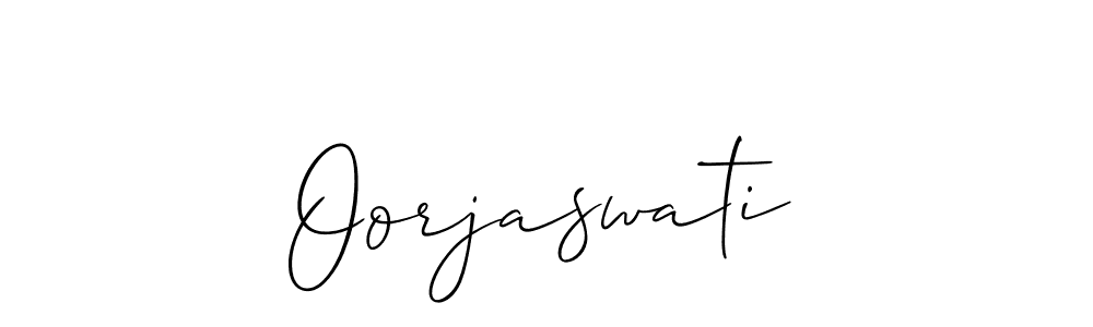 Use a signature maker to create a handwritten signature online. With this signature software, you can design (Allison_Script) your own signature for name Oorjaswati. Oorjaswati signature style 2 images and pictures png