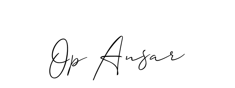 Also You can easily find your signature by using the search form. We will create Op Ansar name handwritten signature images for you free of cost using Allison_Script sign style. Op Ansar signature style 2 images and pictures png