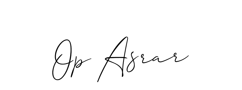 You should practise on your own different ways (Allison_Script) to write your name (Op Asrar) in signature. don't let someone else do it for you. Op Asrar signature style 2 images and pictures png